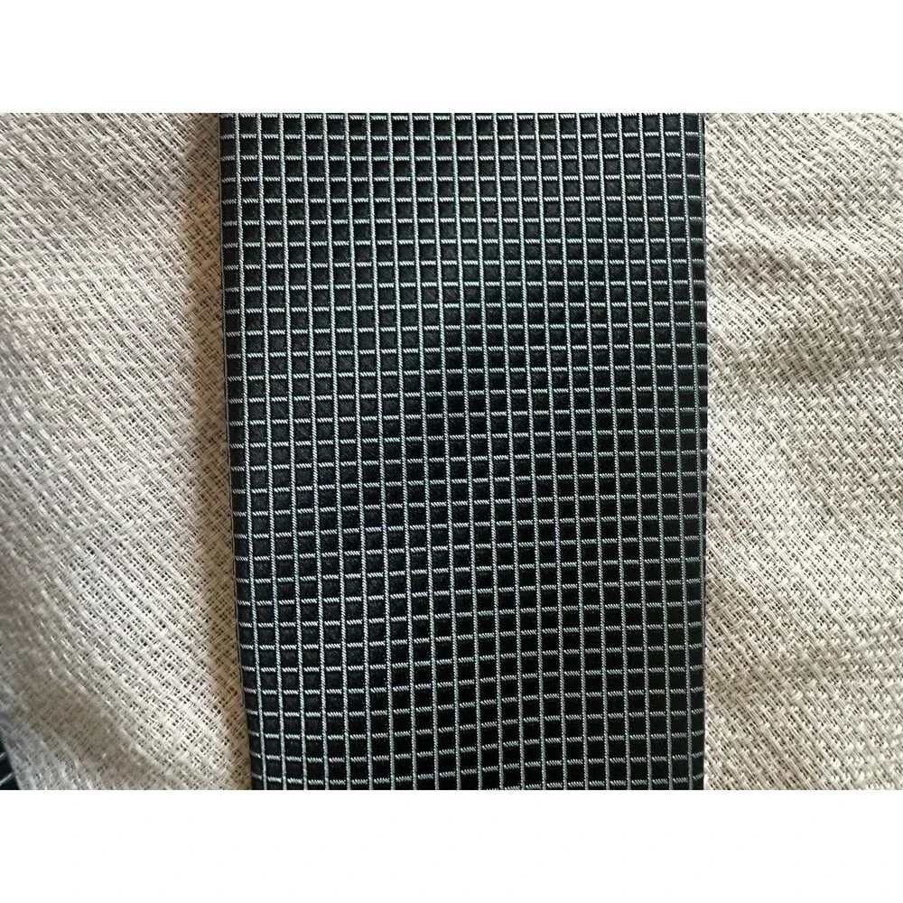 J. Ferrar Black Silver Micro Grid Geometric Men’s Necktie